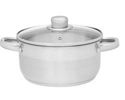 Maku Kitchen Life Basis Kookpan met glazen deksel staal 3 L 20 cm