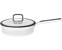 Maku Kitchen life Hapjespan staal met glazen deksel 2,5 L 25 cm