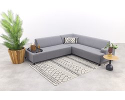 Malaga hoekbank loungeset chaise longue - Lichtgrijs