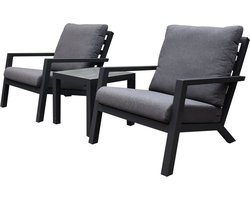 Malaga lounge balkonset 3 delig antraciet aluminium