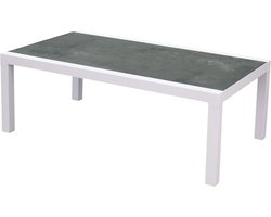 Malaga lounge tuintafel 120x70xH43 cm aluminium wit
