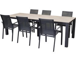 Malaga Sydney dining tuinset 240x92xH74 cm 7 delig polywood