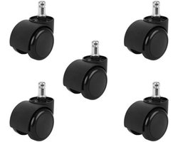 Malatec Bureaustoelwielen 5 Stuks - Bescherm Je Vloer en Verhoog Mobiliteit