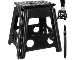 Malatec Inklapbaar krukje - zwart - 39 cm - opvouwbaar - huishoudkrukje - opstapje - max 100 kg