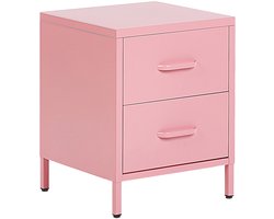 MALAVI - Nachtkastje - Roze - Staal