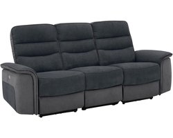 Maldini-3-zitsbank in echt leer antracietgrijs