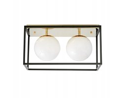 Maldini Plafond Goud/Zwart - Moderne wandlamp met 2 lichtpunten