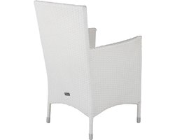 Malin tuinstoel met armleuningen incl. kussen, stapelbaar wit.