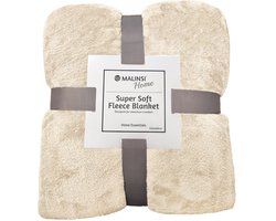 Malinsi® Fleece Deken - Créme Offwhite - Dekentje - Plaid - 150 x 200 - Fleecedeken - Bankhoes Sprei - Woondeken Bedsprei