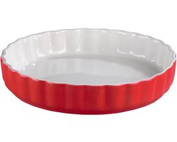 Mama Cucina Quichevorm - Ovenschaal - Taartvorm - Vlaaivorm - Bakvorm - Keramiek - Aardewerk - Rood - Rond - Ø 28 cm