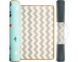 Mamabrum Baby Kruipmat Baby Tapijt Speelmat, 150 X 180 X 2,0 Cm, Niet-Giftige Vloermat Verdikte Vergrote Schuimmat Opgerold Waterdicht Antislip Draagbaar, Weg En Zigzag