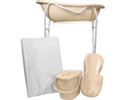 MamaLoes Beige Badset Incl. Witte Badstandaard