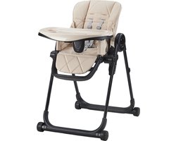 MamaLoes Mason - Baby & Kinder Eetstoel - Verstelbare Kinderstoel - Inklapbaar & Hoogte Verstelbaar - Beige - Max. 15 kg