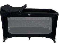 MamaLoes Raff Zwart Deluxe Campingbed incl. Aankleedvlak