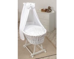 MamaLoes Rotan Wit Baby Wiegje