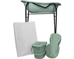 MamaLoes Stone Green Badset Incl. Zwarte Badstandaard