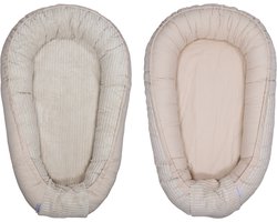 MamaLoes Velours Rib Beige Omkeerbaar Babynest