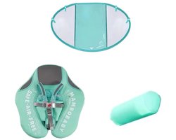 Mambo baby - baby float - Baby drijfband met schaduwscherm en voetensteun - Baby float - Zwemtrainer - Niet opblaasbaar - groen - limited edition