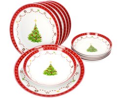 MamboCat 12-delig Christmas Dream servies van porselein voor 6 personen