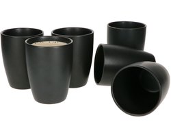 MamboCat 6-delige set koffiemokken zonder handvat Leopard Lampart Nero zwart