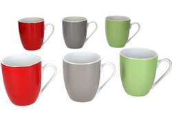 MamboCat MamboCat Set 6 Variant koffiemok TRIO 2x rood, grijs & groen
