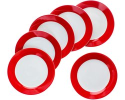 MamboCat MamboCat Set van 6 Variant taartborden ROOD