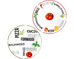 MamboCat Set van 2 pizzaborden tomaat Ø 31cm - 1x groen & 1x rood