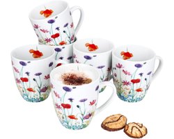 MamboCat Set van 6 MARIE porseleinen koffiemokken handvat 6 personen