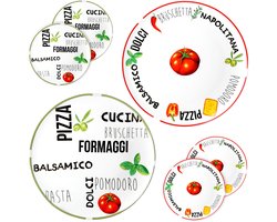 MamboCat Set van 6 pizzaborden tomaat Ø 31cm - 3x groen & 3x rood