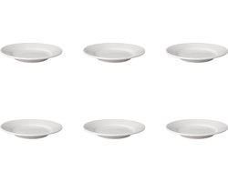 Mammoet - Bord - Brede rand - Budgetline - 18 cm - Wit - Porselein - 6 stuks