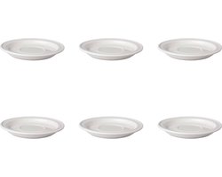 Mammoet - Budgetline - Schotel voor soepkom - 6 stuks - ø 17 cm - Wit - Porselein - Soepschotel
