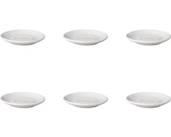 Mammoet - Schotel - Brede rand - Budgetline - 14 cm - Wit - Porselein - 6 stuks