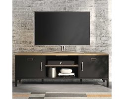 Manchester TV-meubel 2-deurs - Zwart / Eiken Look