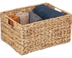 mand badkamer - waterhyacint - 19 x 28 x 37 cm - gevlochten - voor speelgoed - voor kast