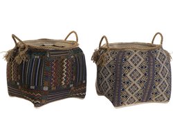 Mand DKD Home Decor Katoen Vezel (2 Stuks) (41 x 41 x 40 cm)