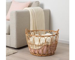 Mand - rotan - hand gevlochten - opberg mand - decoratieve opberg mand - 54x39 cm