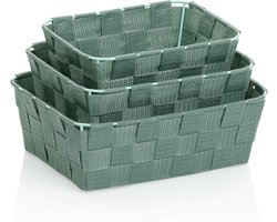 Mand, Set van 3 Stuks, Polypropyleen, Lind Groen - Kela | Neo