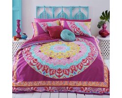 Mandala dekbedovertrek lits-jumeaux XL - 260 x 220 cm. - Paisley paars / roze dekbed - lits jumeaux met 2 kussenslopen