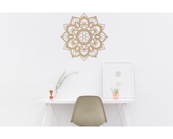 Mandala Duurzaam - Warm hout - 45x45cm - Wanddecoratie - Muurdecoratie - Yoga - Zen - Feng Shui