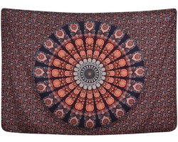 Mandala Wandkleed - Gouden Bloemenprint - Polyester Slaapkamerdecor - Indoor & Outdoor - Iedereen - Stijl 1 - 1 Stuk