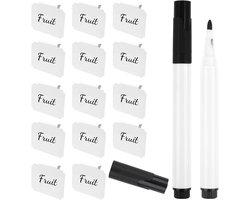 Manden Label Clips - Set van 14 met Witte Markeerstiften voor Organisatie