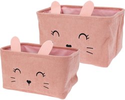 Mandenset dieren - 2 Delig - Opbergmand voor kinderkamer - Kast Organizer - Roos