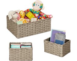 mandjes badkamer - set van 3 - 2 groottes - voor speelgoed - kinderkamer