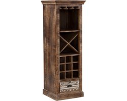 Maneesh - Wijnkast met Planken in Bruin Crème (141 x 50 x 45 cm)