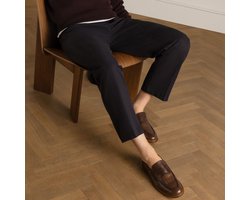 Manfield - Heren - Bruine leren Loafers - Maat 45