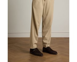 Manfield - Heren - Donkerbruine suède gespschoenen - Maat 45