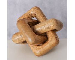 Mango Hout - Decoratie - Kunst object - Naturel - Verbintenis - 14x14x14cm - Handmade