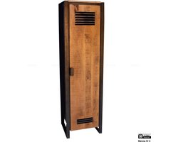 Mango industriële opbergkast - Mango kast Luna - Opbergkast 1 duers 45 cm - Mango houten opbergmeubel - Industriële stijl opberg kast - Industriële meubels - Opbergkast met stalen frame - Houten industriële kast - Meubelcollectie Luna - Benoa