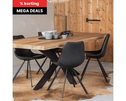 Mangohouten Eettafel Memphis Rechthoek 280x120 cm Mahom Industrieel - Dinertafel van Mangohout & Metaal - Industriële Eettafel