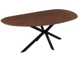 Mangohouten Eettafel Organisch Alessia 180x90 cm Walnoot Mahom Industrieel - Dinertafel van Mangohout & Metaal - Industriële Eettafel